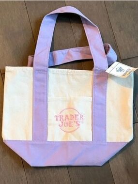 🔥Limited Edition!🔥 Trader Joe’s Pastel Purple Canvas Mini Tote Bag 2026 NWT!
